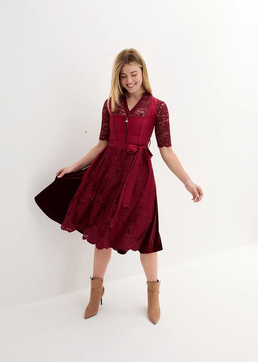Dirndl mit bestickter Schürze (2-tlg. Set)