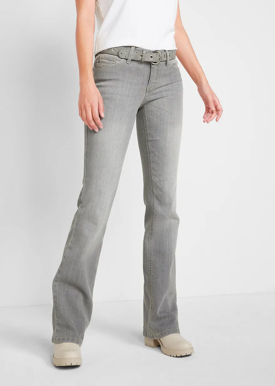 Bootcut Jeans Mid Waist, Komfort-Stretch