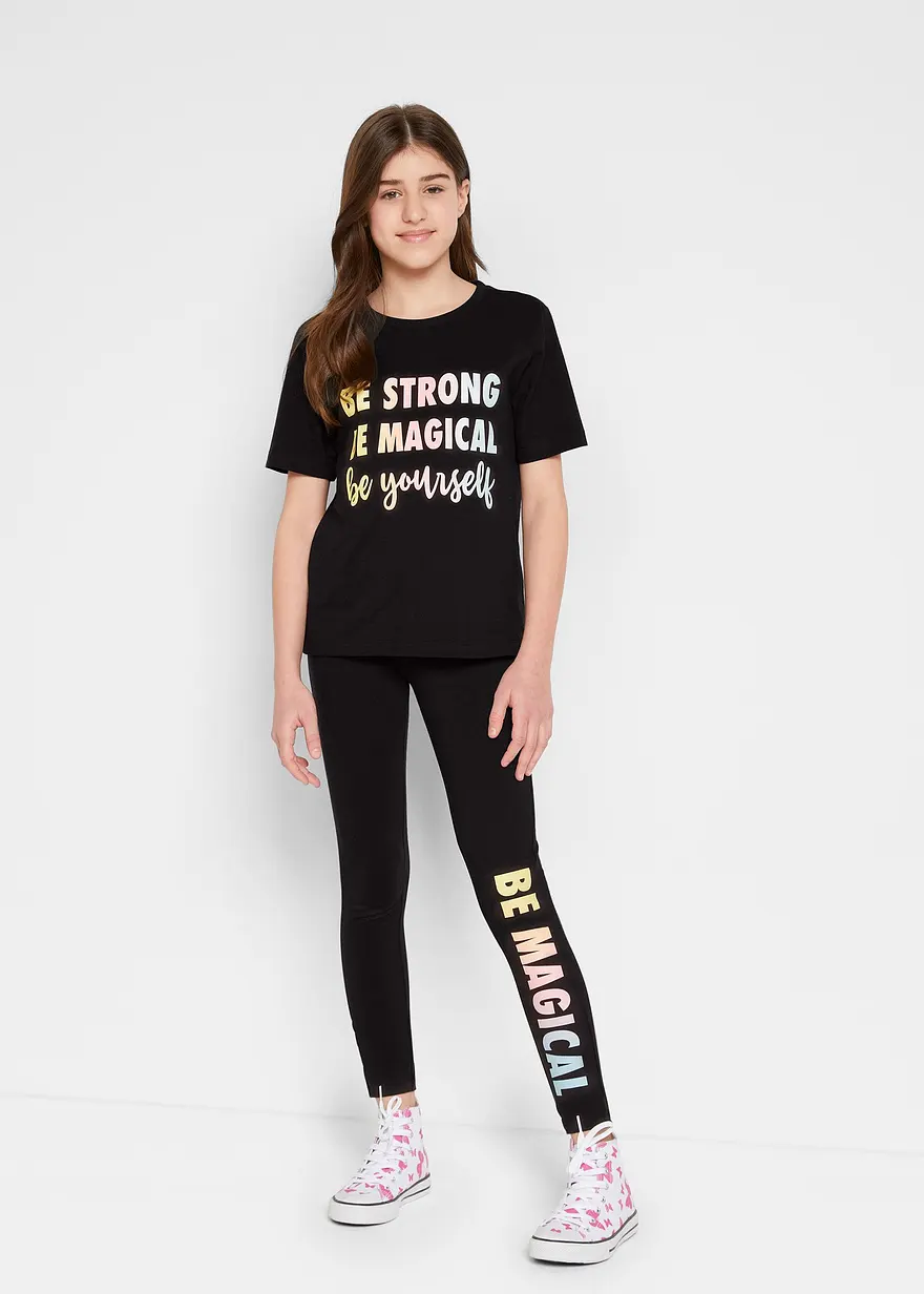 T-Shirt + Leggings aus reiner Baumwolle (2tlg. Set)