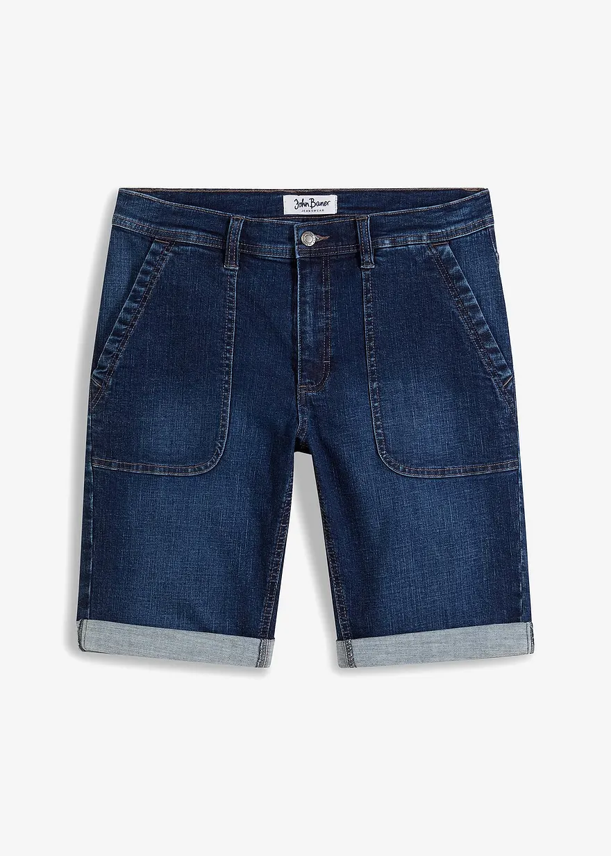 Stretch-Jeans-Bermuda, Regular Fit