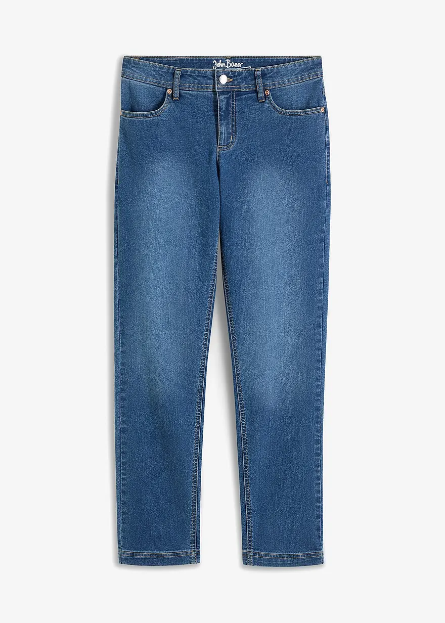 Straight Jeans Mid Waist, Stretch