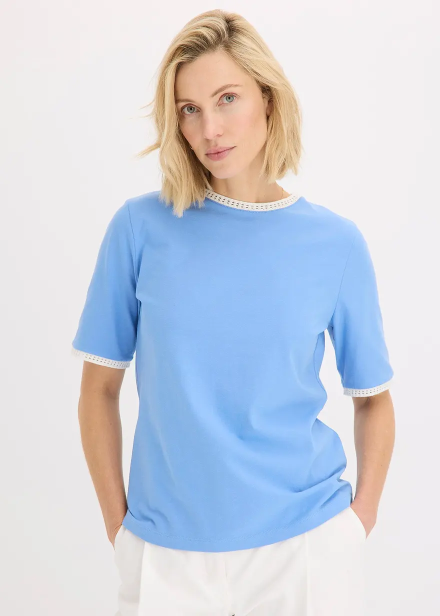Shirt mit Spitzenborte
