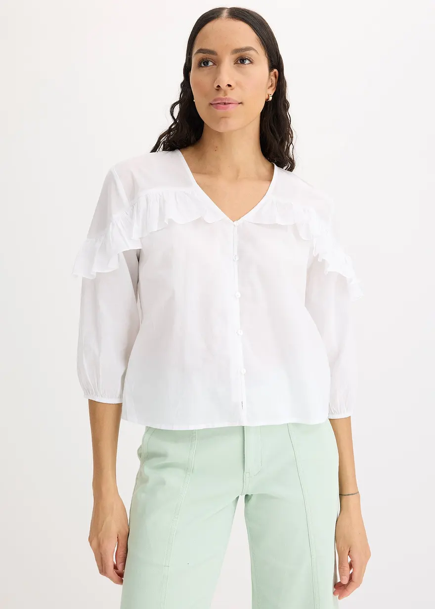 leichte Bluse mit Volants
