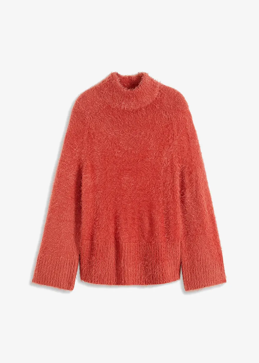 Federgarn-Pullover mit weiten Ärmeln, Boxy-Fit