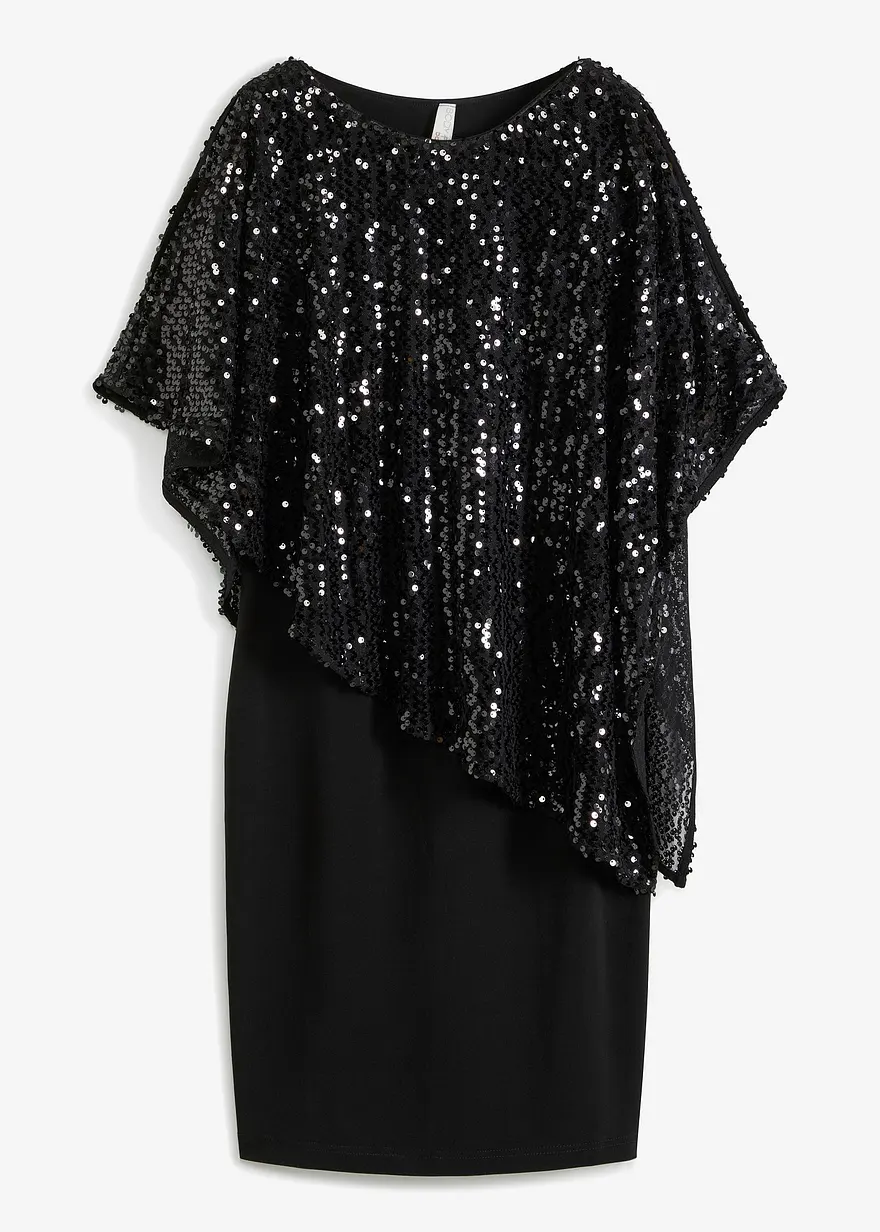 Paillettenkleid mit Überwurf