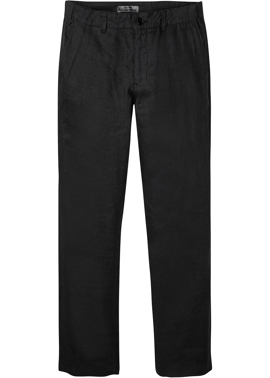 Regular Fit Chinohose aus reinem Leinen, Straight