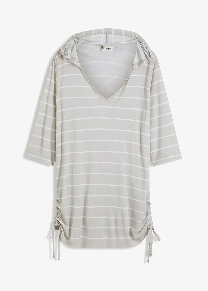 Strand Longshirt mit Kapuze aus Viskose