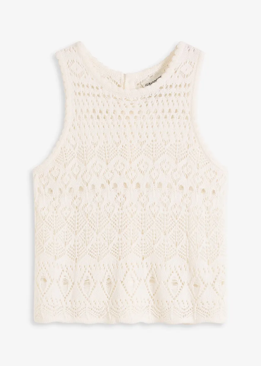 Stricktop mit Lochstrickmuster