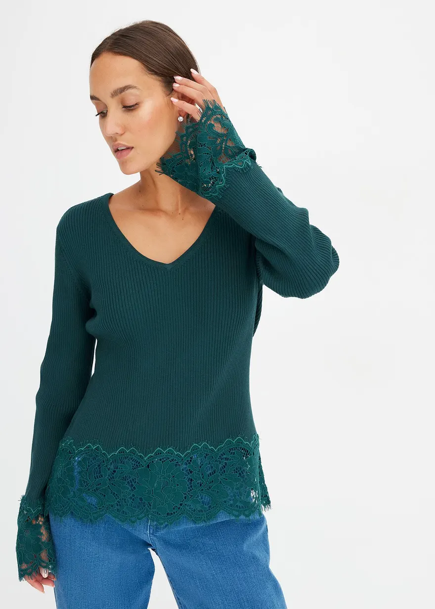 Pullover mit Spitze