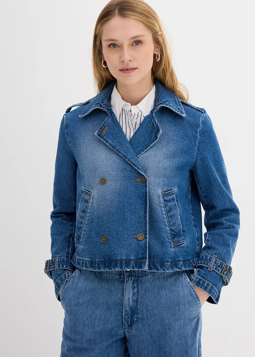 Denim Trenchjacke