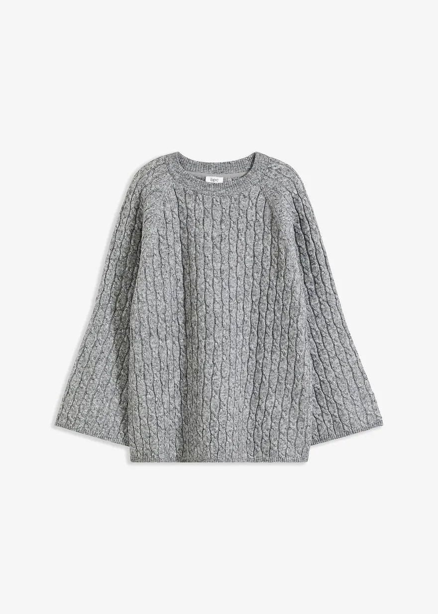 Oversize-Pullover mit Zopfmuster