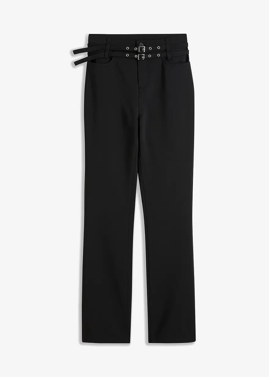 Stretch-Hose mit Gürtel (2-tlg. Set)