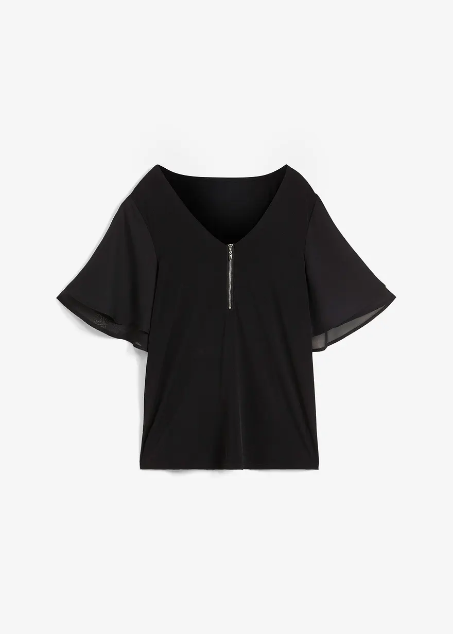 Shirt mit Chiffonärmeln