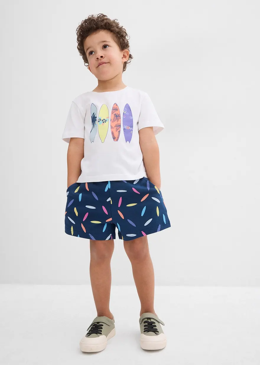 T-Shirt und kurze Hose aus reiner Baumwolle (2-tlg.Set)