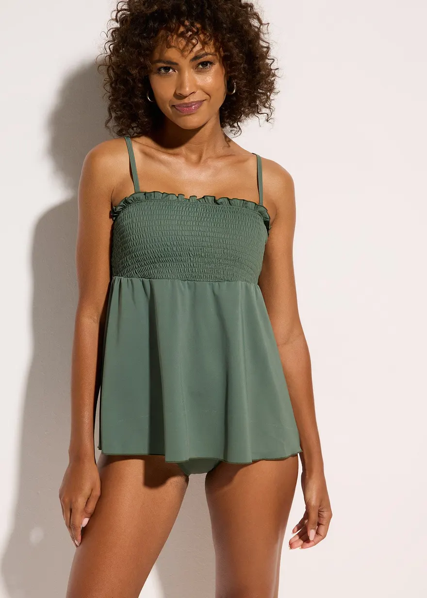 Gesmokter Bandeau-Tankini (2-tlg.Set)