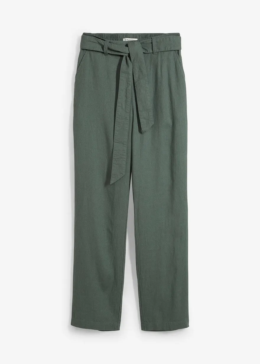 Schlupfhose aus luftigem Leinen-Viskose-Mix
