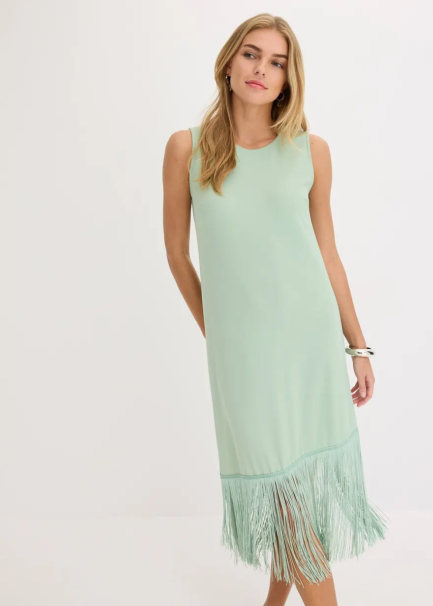 Jerseykleid mit Fransen