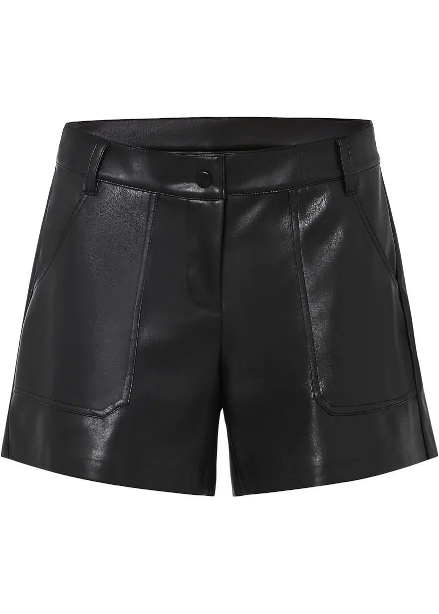 Kurze Lederimitat-Shorts