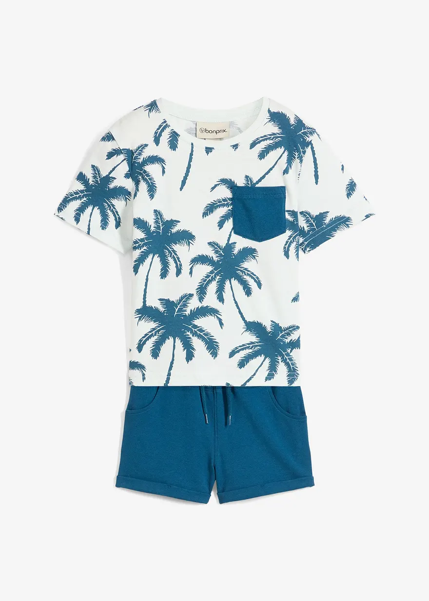 T-Shirt und kurze Hose (2-tlg.Set) aus reiner Baumwolle