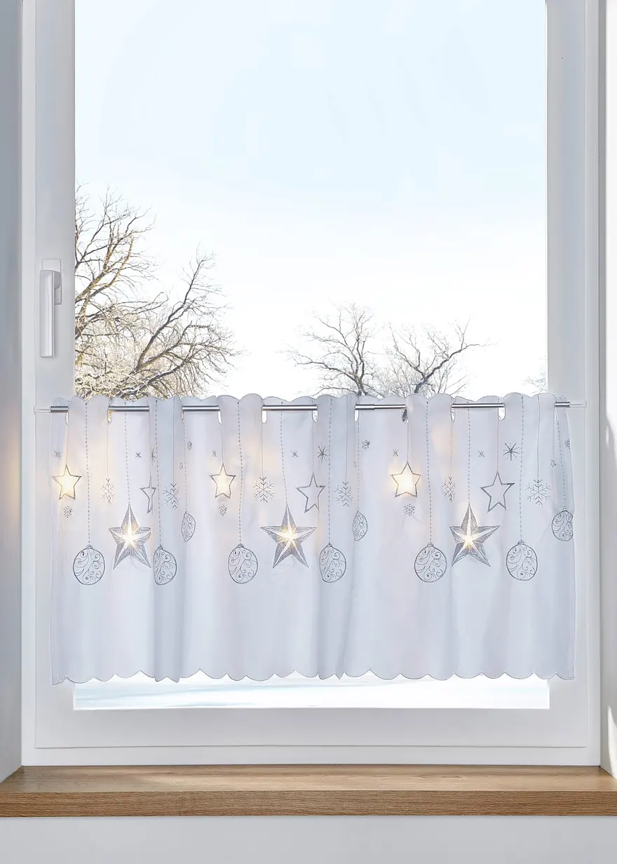 LED Scheibengardine mit weihnachtlichem Druck