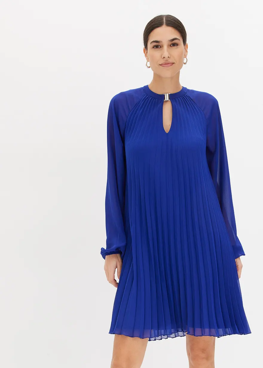 Minikleid aus feinem Chiffon mit Plisseé