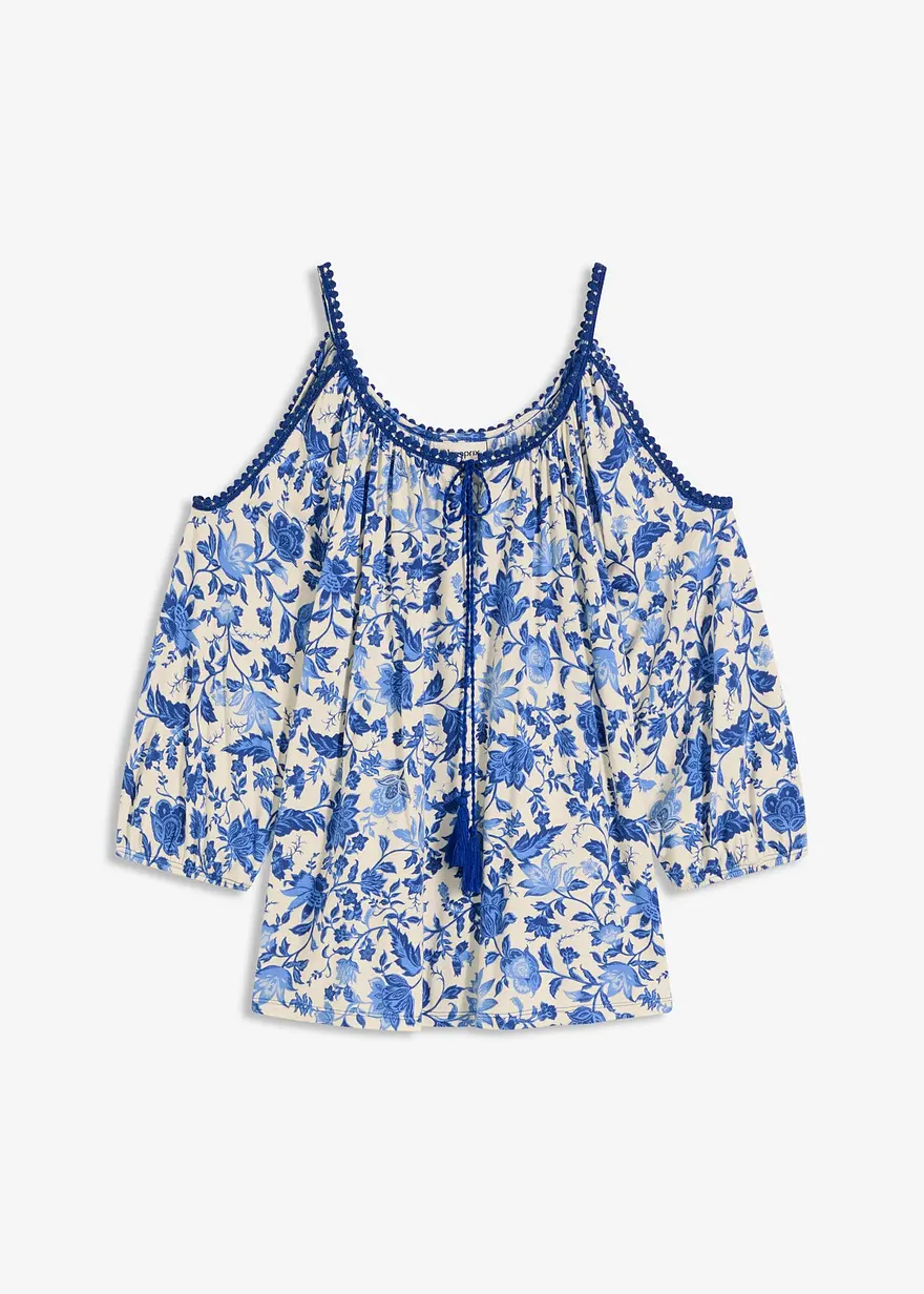 Shirt mit Spitze aus softem Viskose-Mix