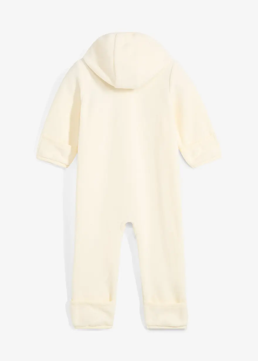 Fleece-Overall mit Kapuze und durchgehendem Reißverschluss