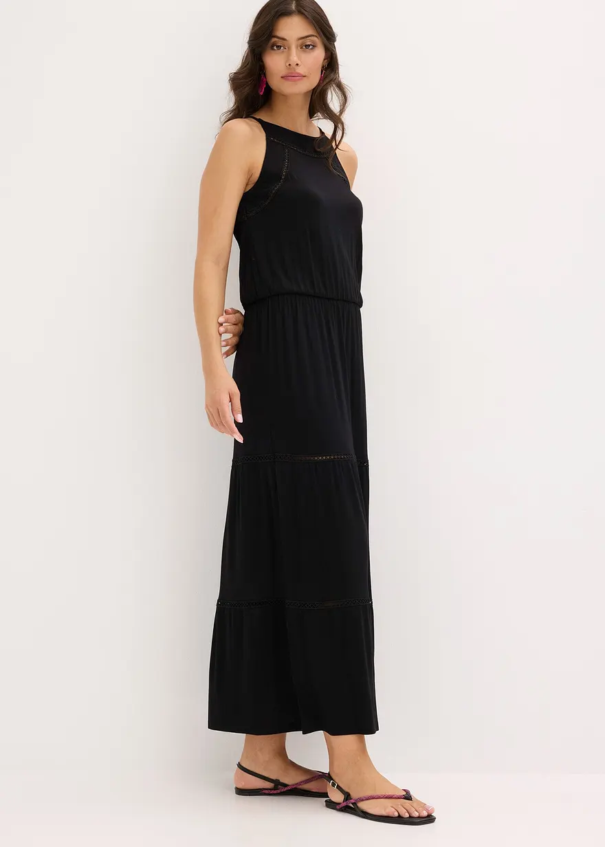 Maxikleid mit Crochet-Einsätzen