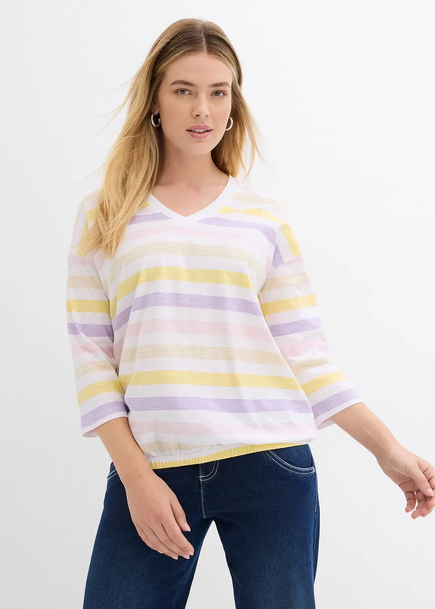 Slub-Shirt aus Bio-Baumwolle, 3/4 Arm
