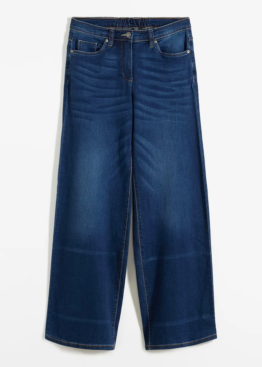 Wide-Leg-Jeans Mid Waist, Bequembund