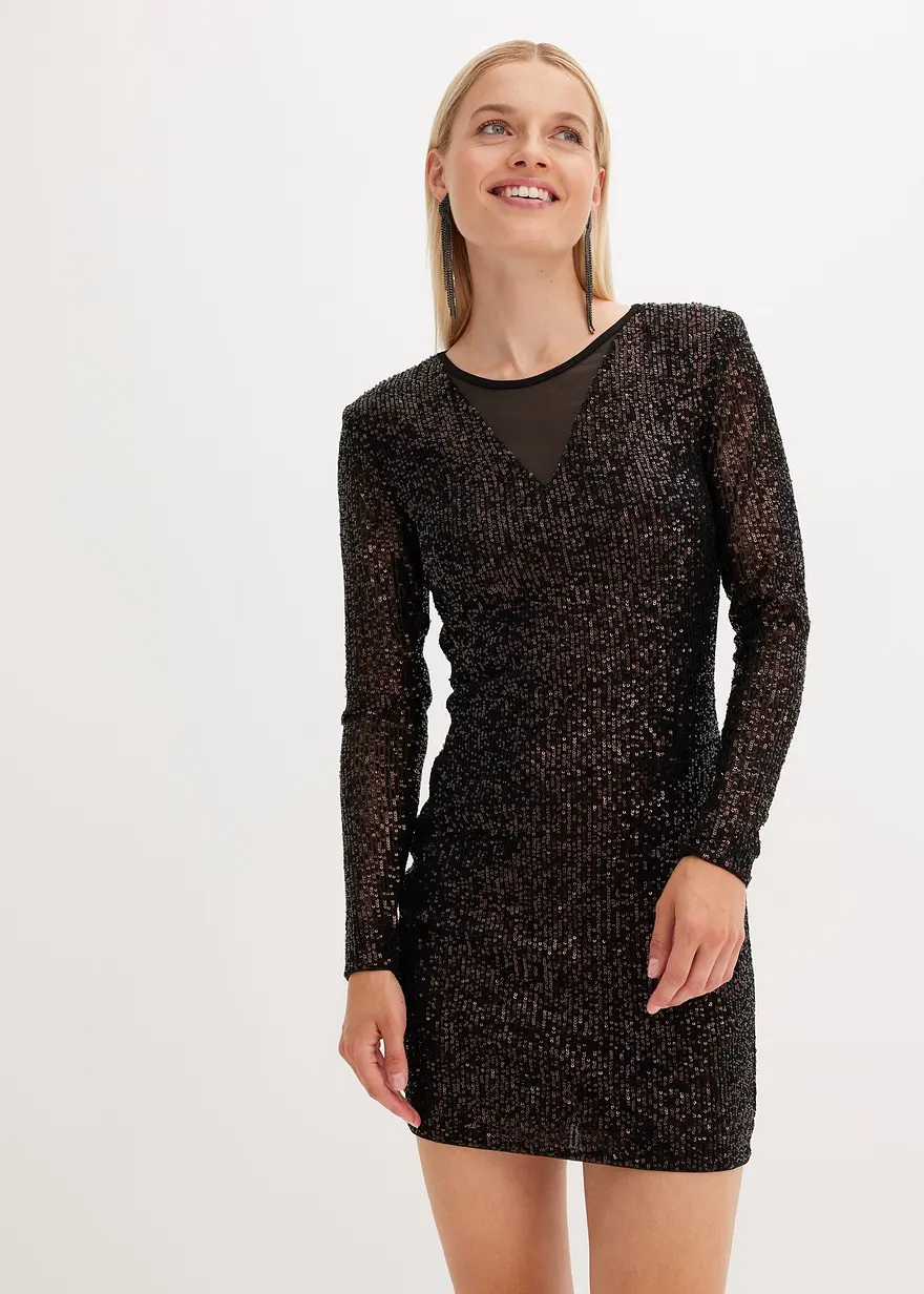 Paillettenkleid mit Schulterpolstern