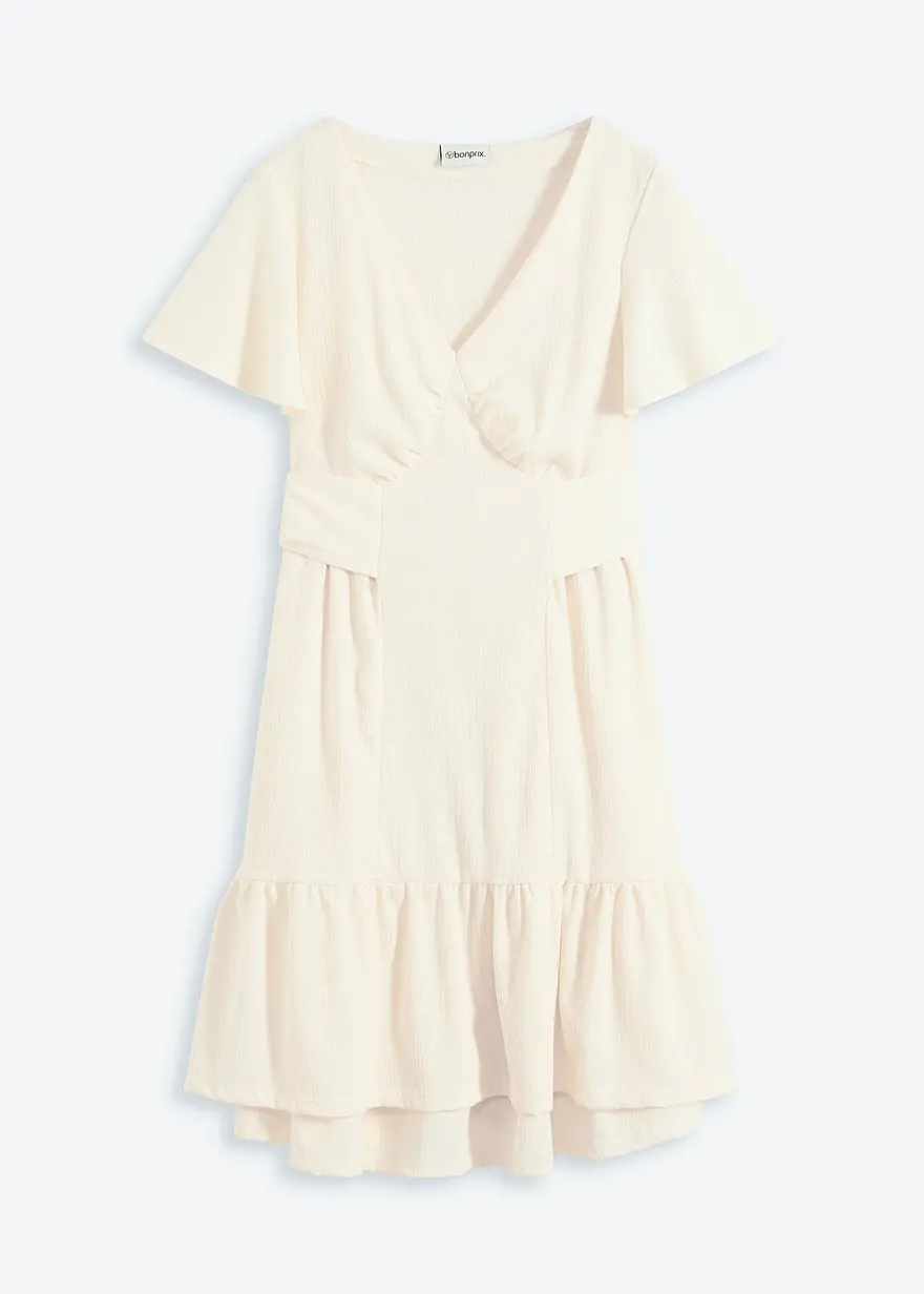 Jerseykleid aus leichtem Crêpe mit Flügelärmel