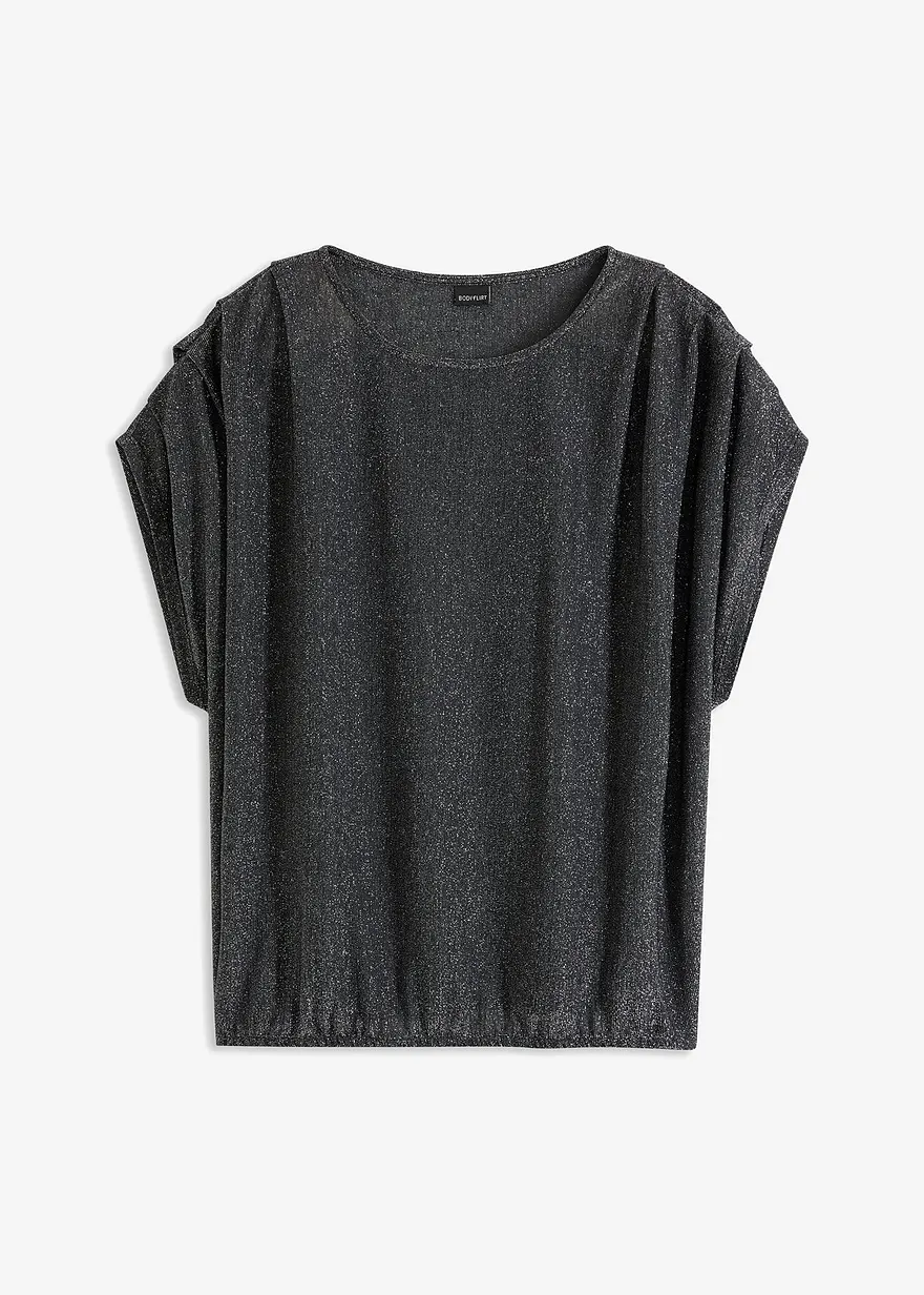 Lurex-Shirt mit Drapierung