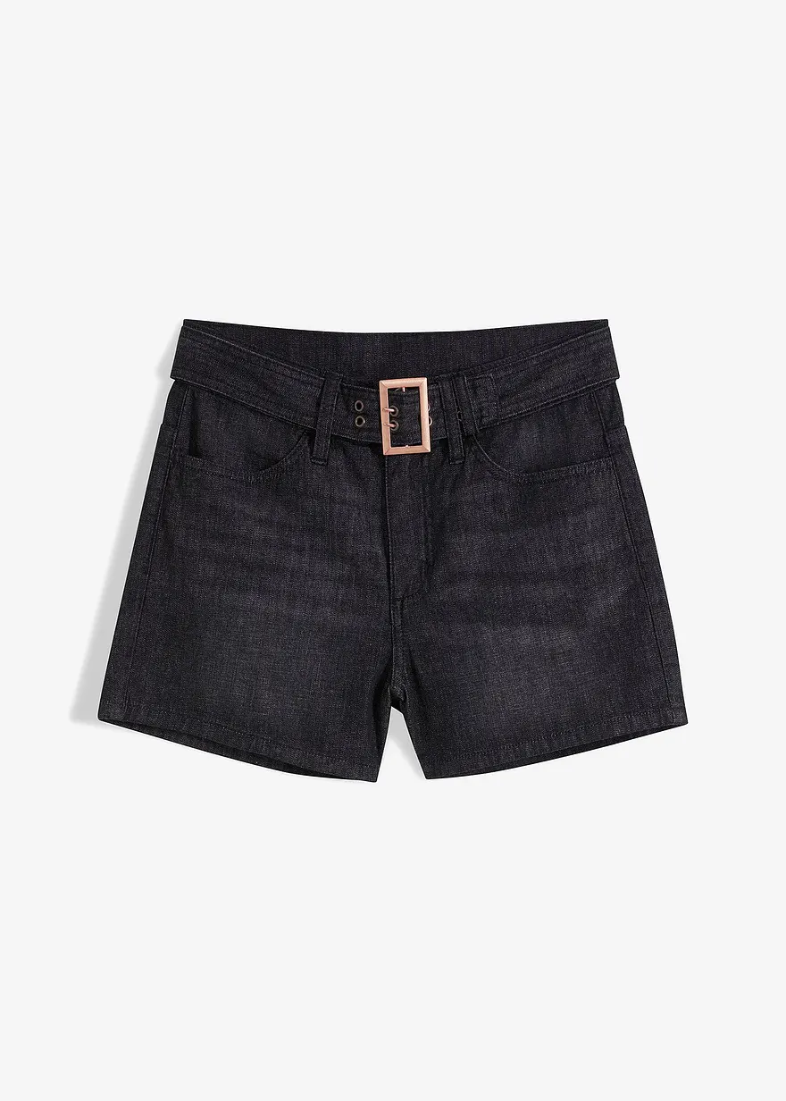Jeans-Shorts mit Gürtel (2-tlg. Set)