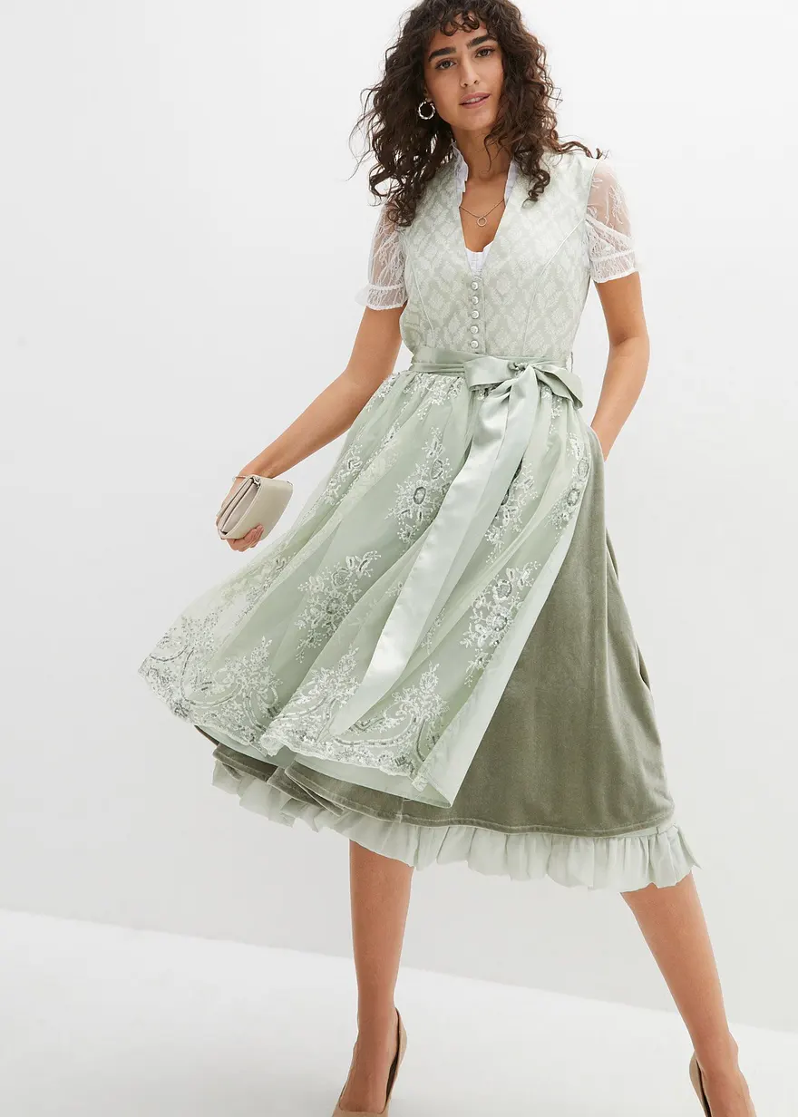 Dirndl mit Jacquard und Stickerei (2-tlg.Set)