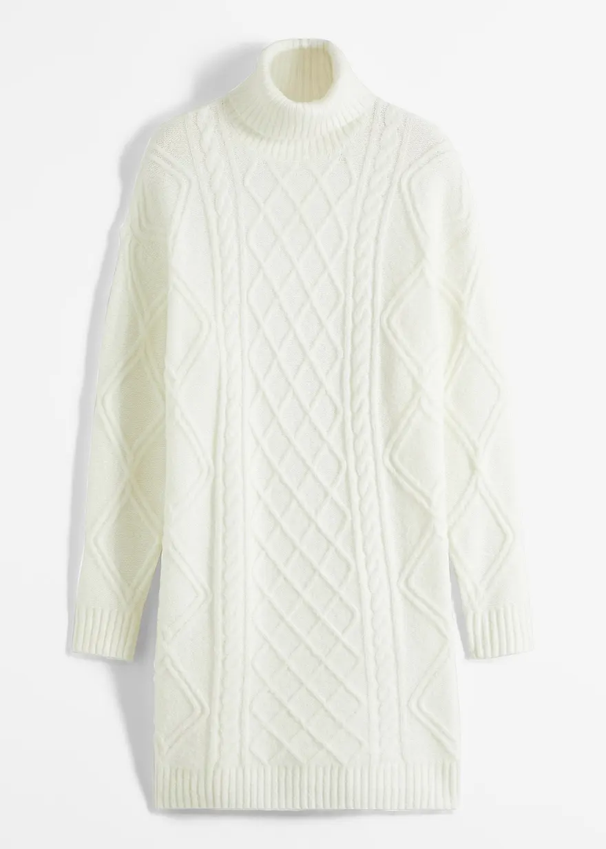 Strickkleid mit Zopfmuster