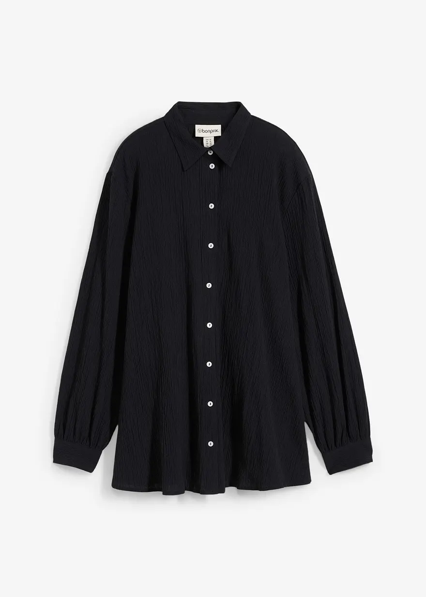Weite Longbluse aus reiner Baumwolle