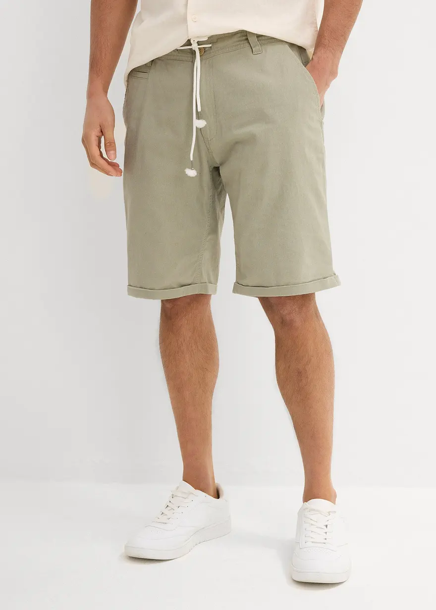 Regular Fit Bermuda mit Leinen