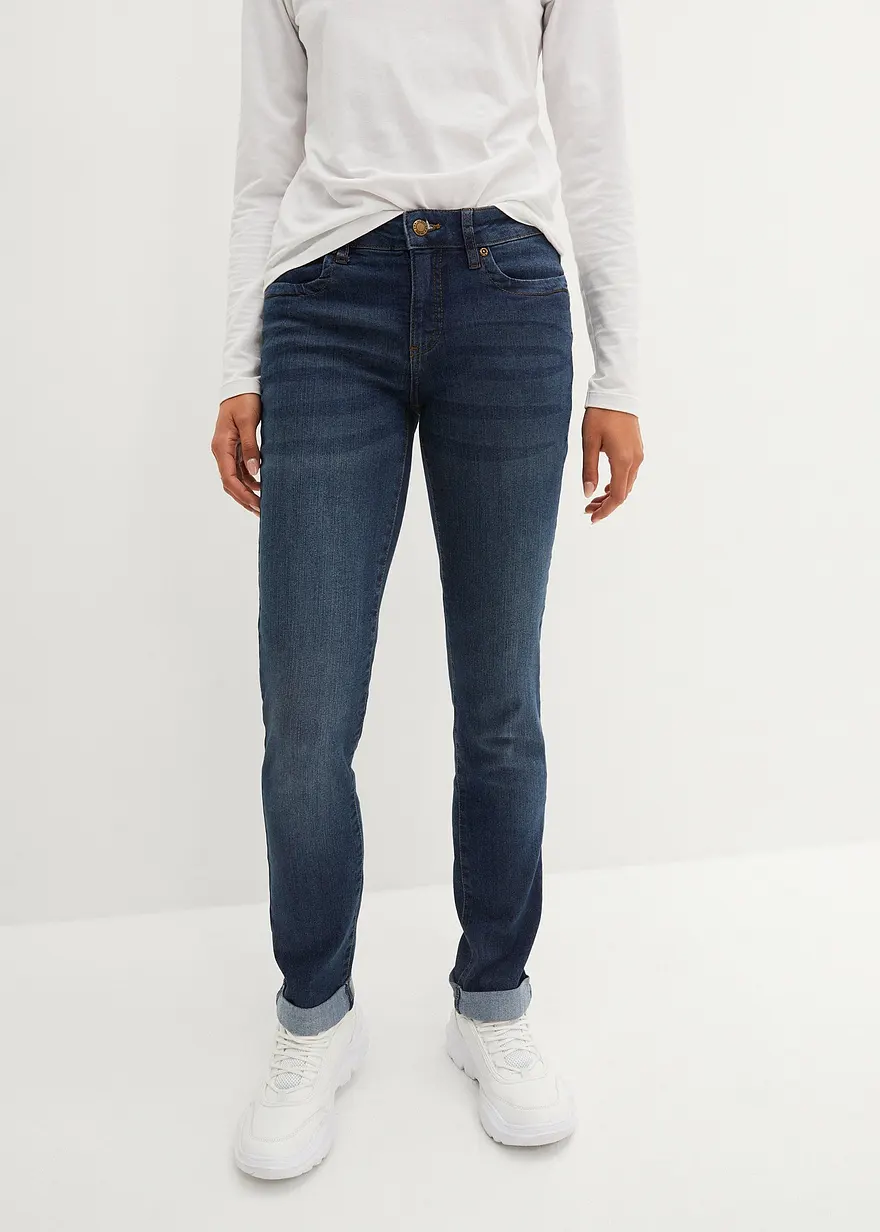 Straight Jeans Mid Waist, Stretch