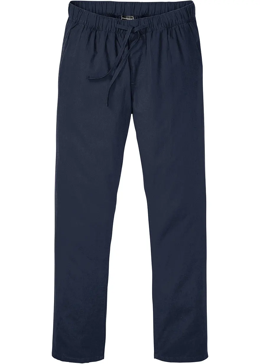 Regular Fit Schlupfhose mit Leinenanteil, Straight