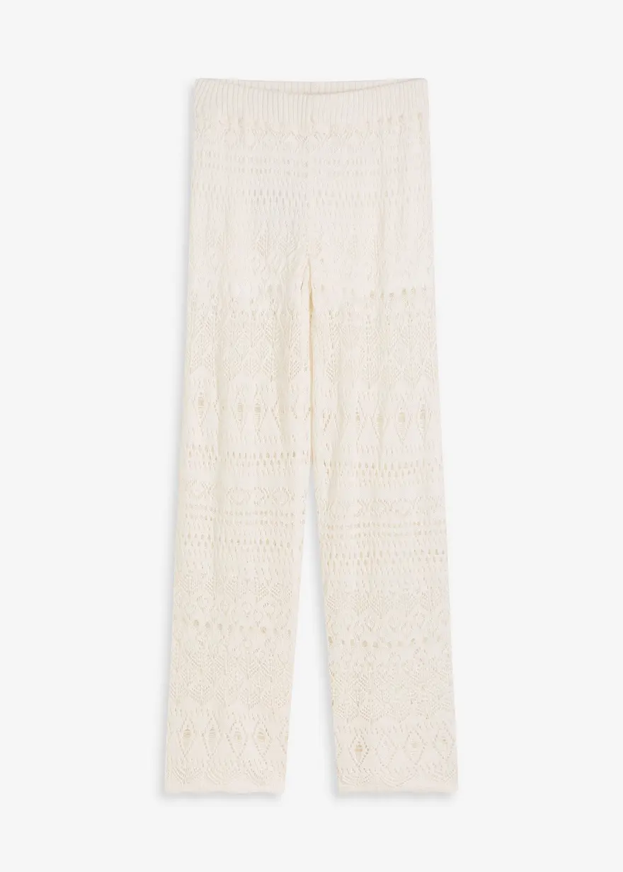 Schlupfhose mit Lochstrickmuster