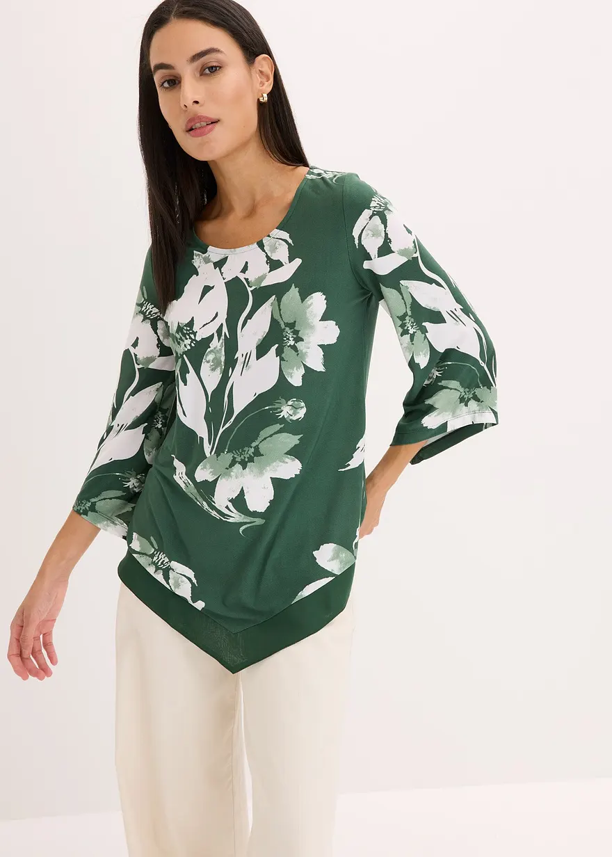 Shirt-Tunika mit floralem Muster