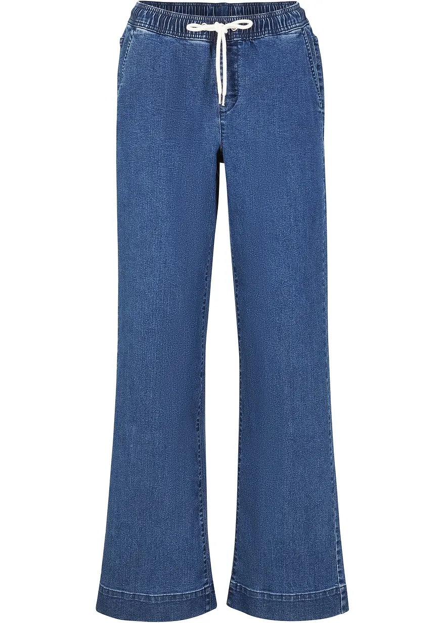 Wide Leg Jeans Mid Waist, Stretch