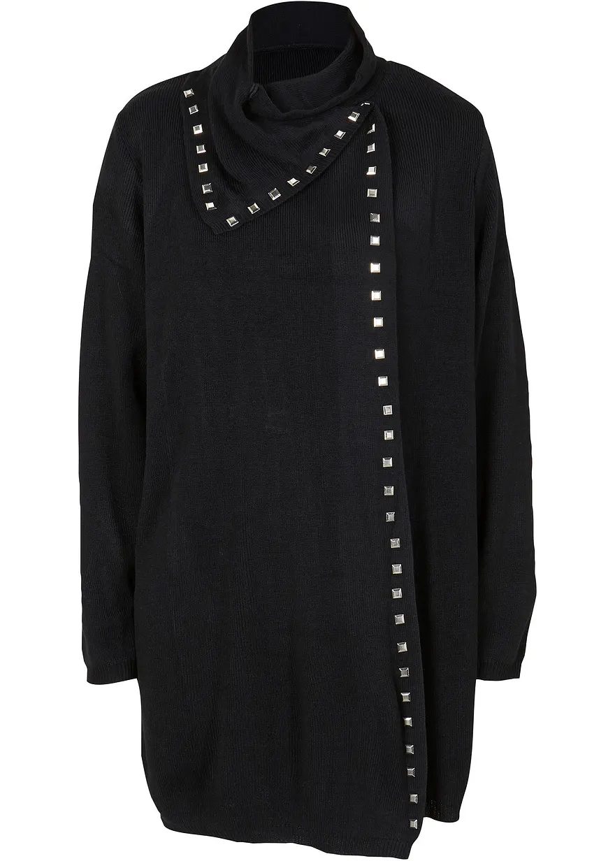 Longstrickjacke mit Nietendetails