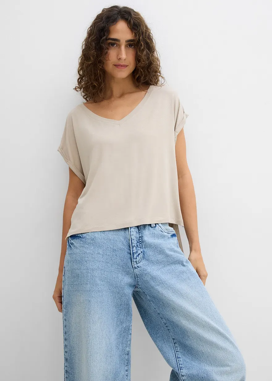 Oversized-Shirt aus fließendem Viskose-Mix