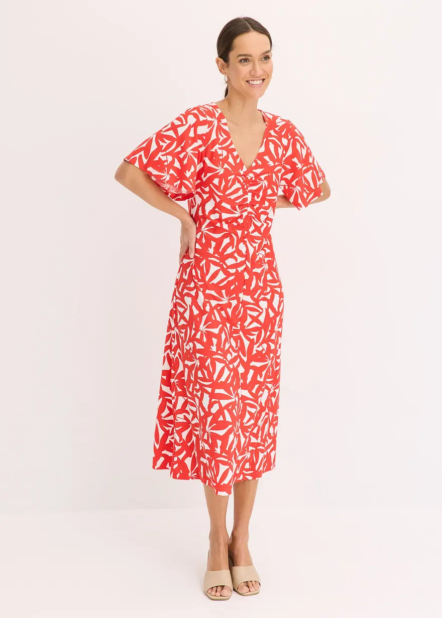 Jerseykleid mit Raffung
