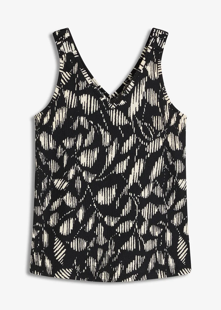 bedrucktes Top aus strukturiertem Jersey