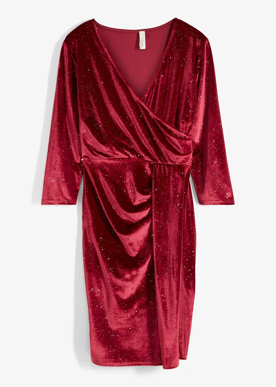 Minikleid aus weichem Samt mit Glitzer