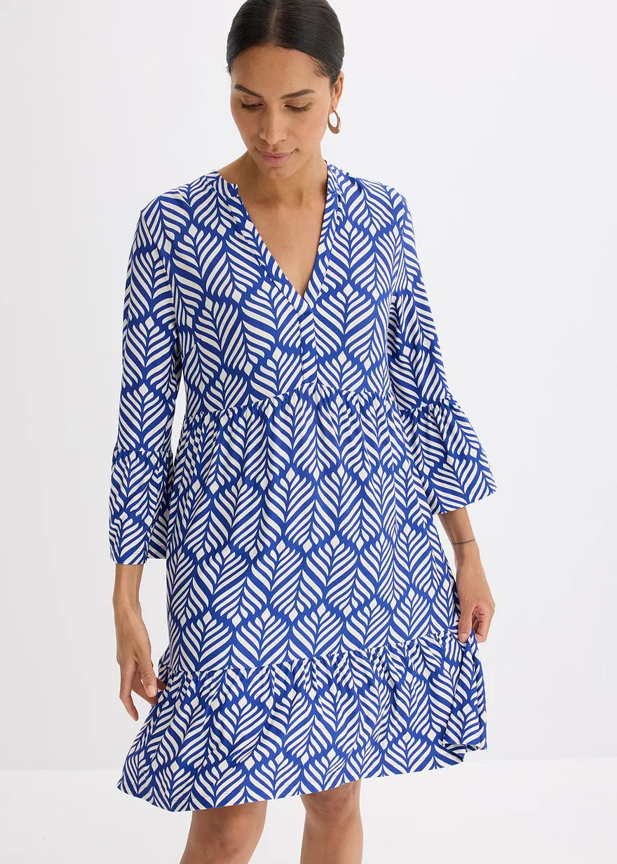 Jersey-Tunika-Kleid aus softem Viskose-Mix