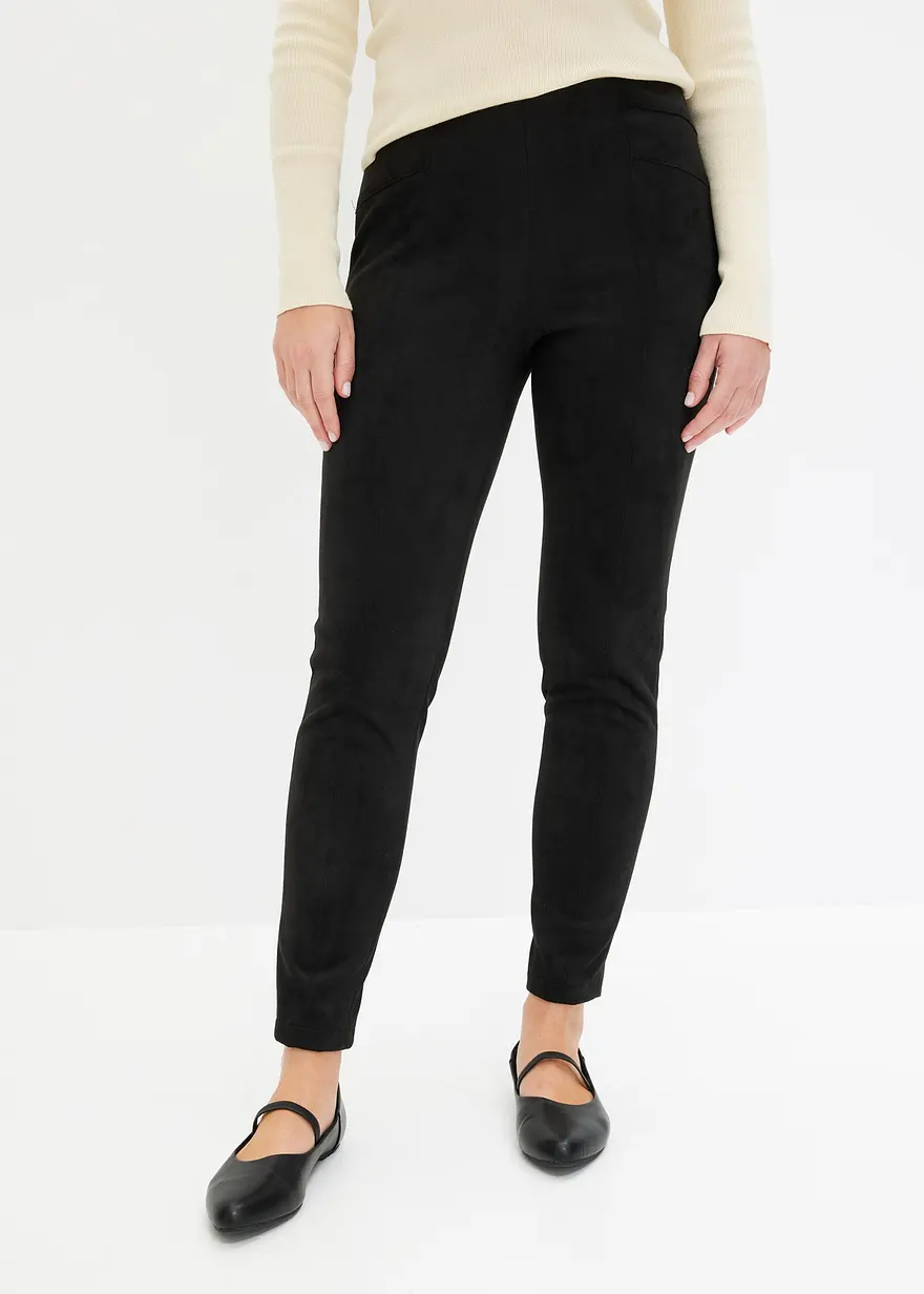 Velourlederimitat-Hose mit Bequembund